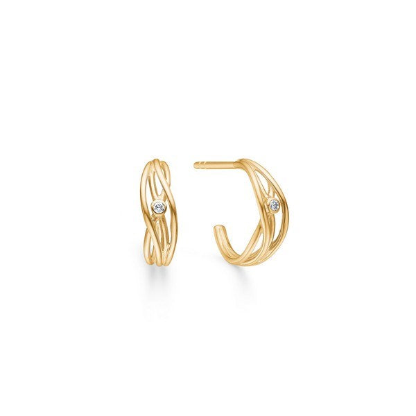 Mads Z Diamond nest øreringe i 14 kt guld med diamanter (0,03 ct) fra Gold Label-kollektionen.